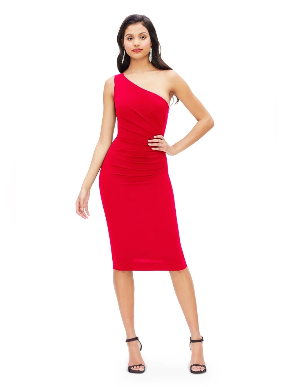 NWT DRESS THE POPULATION Martine Rouge dress die small slit back hem formal